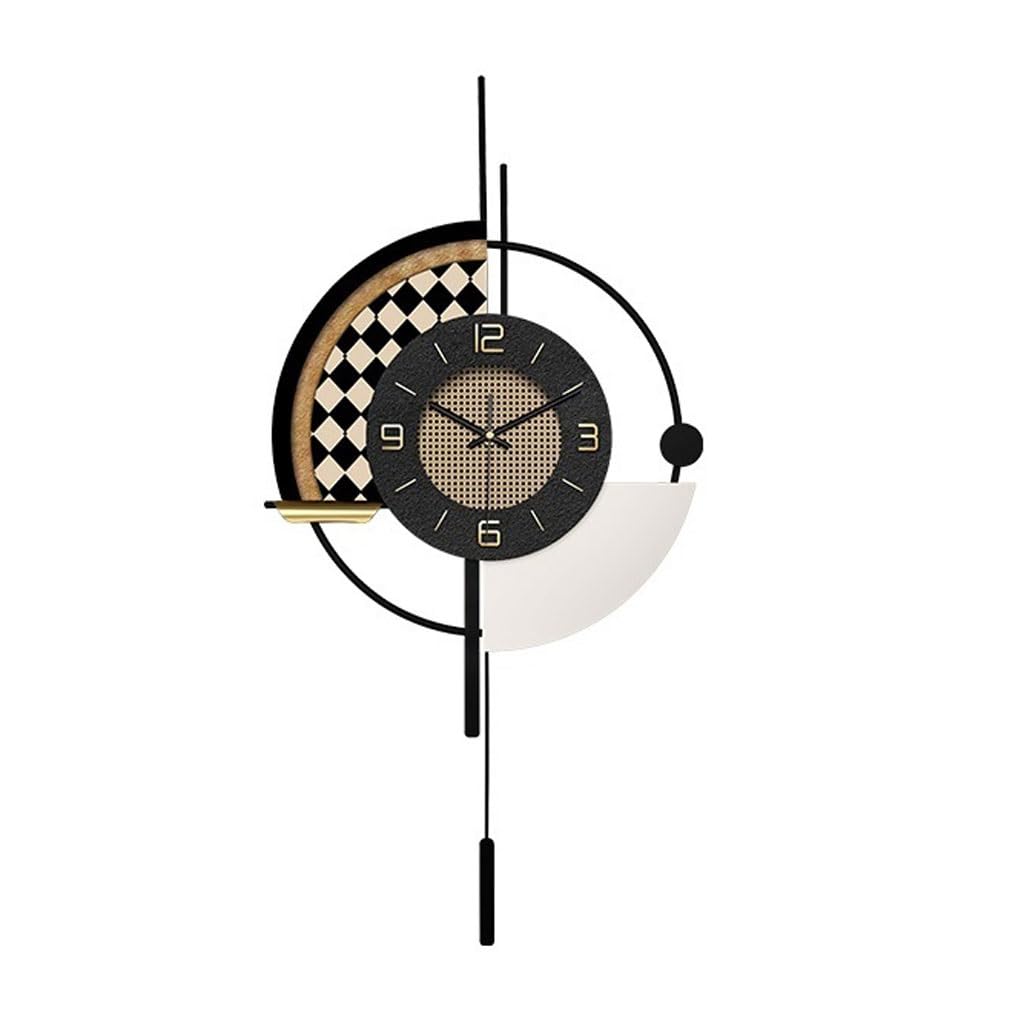 EINES Silent Decorative Wall Clock Simple Atmosphere Background Wall Creative Clock Wall Clock Living Room Clock Wall Hanging Clock Easy to Read(M)