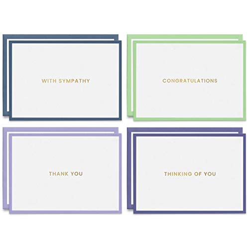 24 Pack Greeting Note Cards Rainbow Colors, Assorted All Occasion- Happy Birthday, Congratulations, Thank You, Get Well Soon, Thinking of You, Sympathy- 4.75 x 3.25 inches, Colorful Envelopes Included