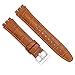 Produktbild diloy Uhrenarmband aus Leder kompatibel mit Swatch Irony und Scuba Leder mit Krokodilprägung Croco grain 21-23mm Ref 328 Hellbraun 23mm.