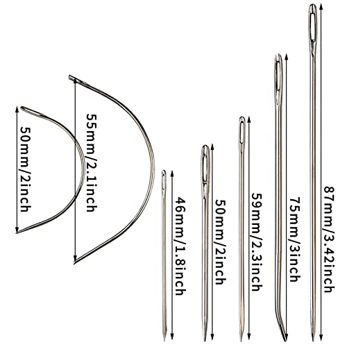 14 Pcs Leather Needles For Hand Sewing, Heavy Duty Household Hand Sewing Needles For Upholstery, Leather, Carpet, Canvas Repair #TOP1