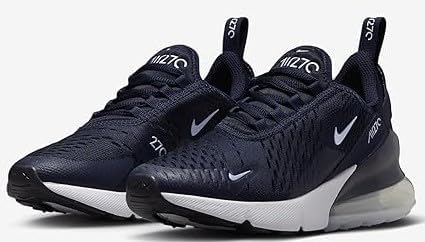 Nike Air Max 270 Big Kids' Shoes (943345-407, Obsidian/White/White/Cobalt Bliss) Size 6