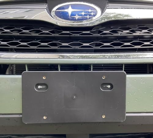Front License Plate Mount Bracket Round Hole Adapter Kit for Subaru Forester 2014–2025 – Plate Holder Set with 2 Adapters (Toggle Anchors) – Bolts – License Plate Tag Mounting–Car Accessories
