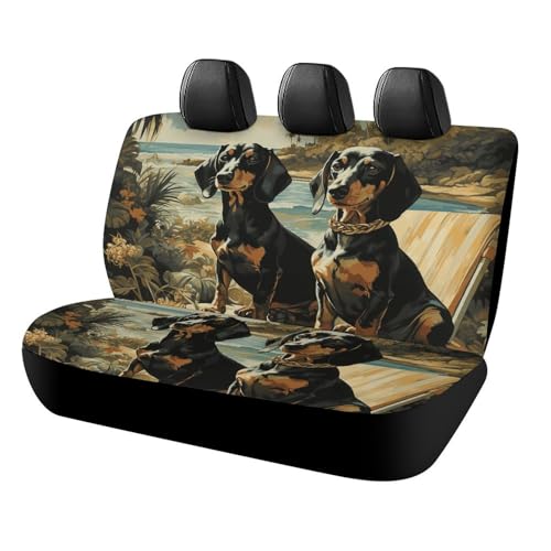 Housses de siège de voiture pour teckel Bento idéales pour les sorties en forêt et la plage