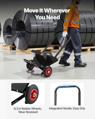 VEVOR Chariot de cerclage pour bobines de cerclage en acier avec noyaux de 600 mm, distributeur de cerclage robuste avec roues en caoutchouc, adapté aux usines, entrepôts et zones de chargement – vue 3