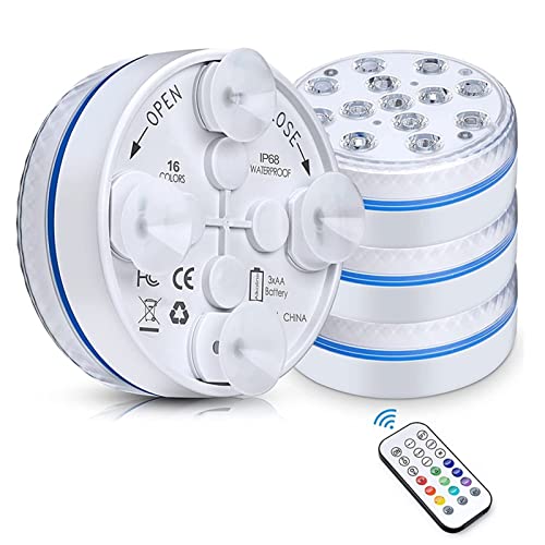 CIZVVEOC Lumières LED submersibles mises à jour avec télécommande (1 lumière, 1 contrôleur, 8,5 cm) – vue 2