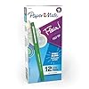 Paper Mate Flair Felt Tip Pens, Medium Point (0.7mm), Green Ink, 12 Count - Writing, Journaling, Desk Supplies