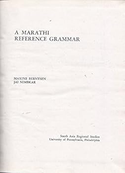 Hardcover A Marathi reference grammar (Their Marathi teaching materials) Book