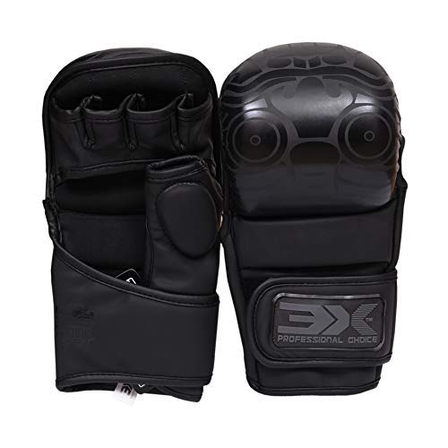 3 guantes deportivos MMA para entrenamiento de artes marciales y agarre Krav Maga, palma abierta, piel sintética, correa de muñeca para kickboxing Cover