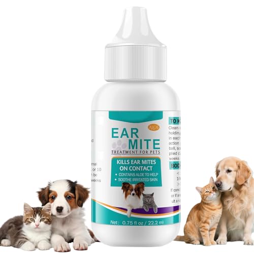 Theramicotic Gocces Auricolari Cani-22.2ml, Anti Acari Orecchie Gatto, Consistenza Leggera con Oli Essenziali, Allevia Prurito Fastidio, Adatto per Cura Quotidiana degli Animali Domestici