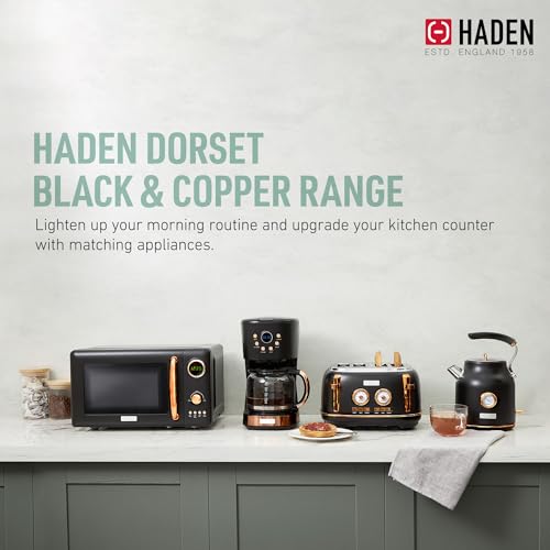 Haden Dorset 1.7 Liter Stainless Steel Electric Kettle with 360-Degree Base Bundled with 2 Slice Wide Slot Stainless Steel Toaster, Black & Copper - Thumbnail 7