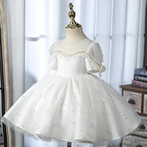 Flower Girl Dress Ruffle Satin Lace Tulle Beads Flower Decoration Toddler Wedding Birthday Party Evening Dress3
