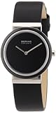 High-Tech Keramik BERING Damen-Armbanduhr Analog Quarz Leder 10729-442