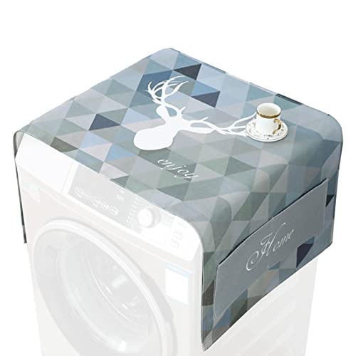 Cubierta Antipolvo Lavadora- Cubierta Antipolvo para Refrigerador Impermeable Cubierta para Lavadora Y Secadora De Lino De Algodón con Bolsillos...