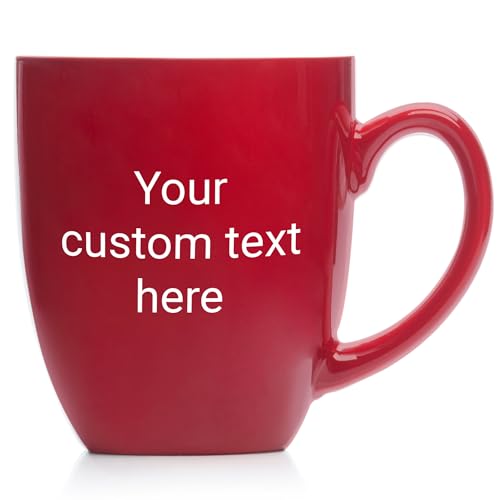 Engraved Personalized Create Your Own Coffee Mug (Red) - Large Personalized Coffee Mug, Custom Oversized Coffee Mug, Personalized Mug with Text