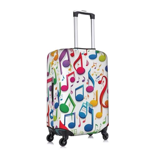 Colorful Music Notes 1 Print Personalized Travel Luggage Cover With Zipper, Elastic Luggage Cover,For Daily Use3