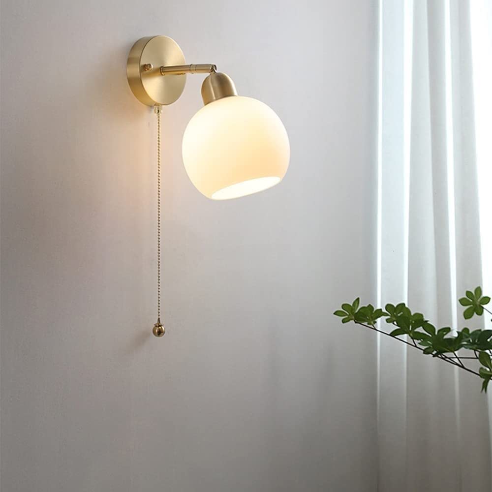 MECOLA Nordic Glass Wall Light Vintage Bedroom Bedside Wall Lamp