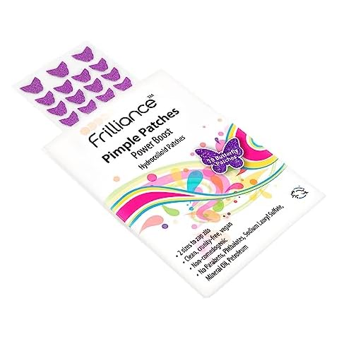 Frilliance Purple Butterfly Shaped Power Boost Salicylic & Hydrocolloid Acne Pimple Patches for Zits and Blemishes (18 Count, 2 Sizes), Vegan and Cruelty Free Cover