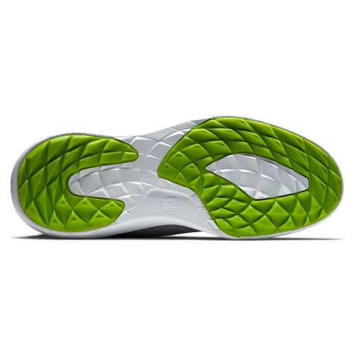 Footjoy Men's Fj Flex Golf Shoe, Grey/White/Lime, 10.5 #TOP3