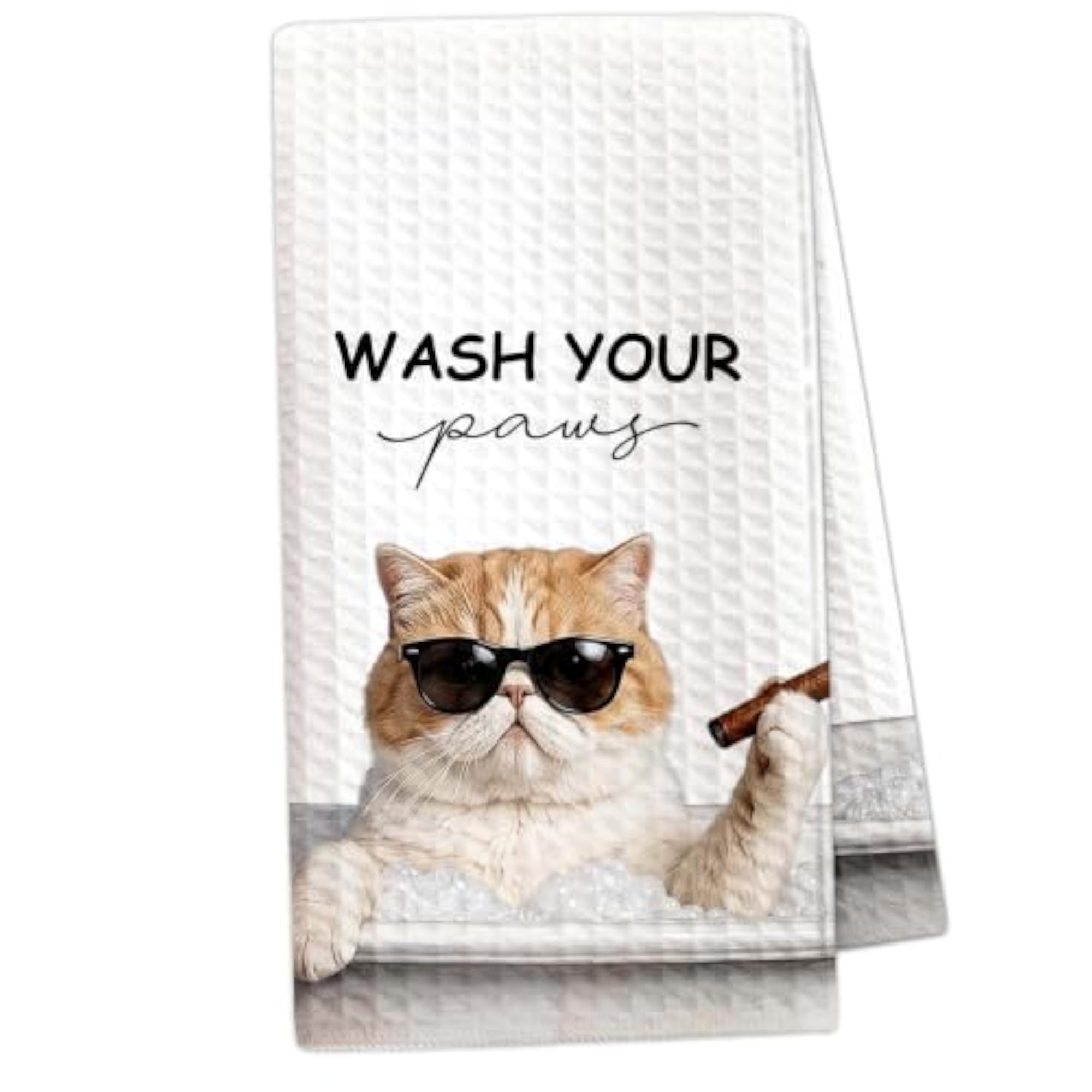 Funny Exotic Shorthair Cat Kitchen Towels, Gift for Cat Lovers