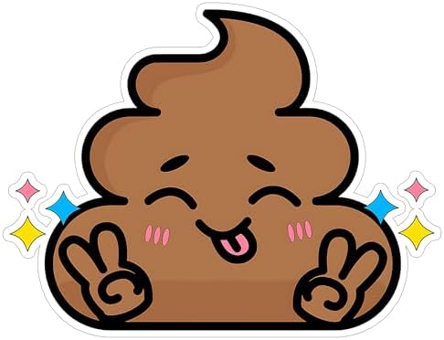 Amazon.com: Poop Decorative Sticker 4 Inch Funny Humor Smiley Bathroom ...