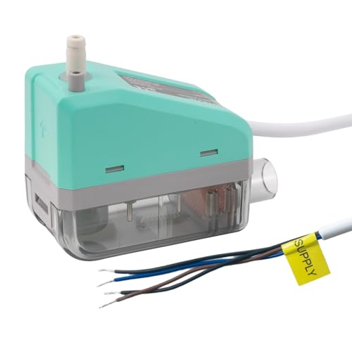 WATNOVA HVAC Corner Condensate Pump, One-Piece Pump & Reservoir Design, Easy Left or Right Installation, 4.75 GPH 27 ft Lift, Ultra Quiet 19 dB,100–240V Safety Shutoff