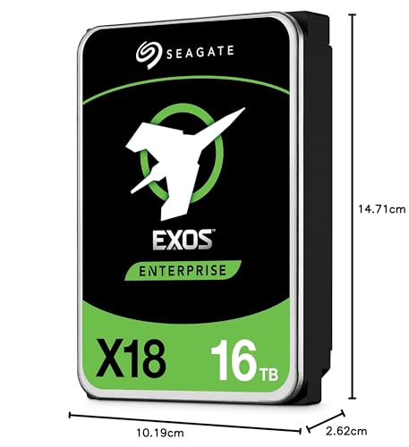 Image of Seagate Exos X18 Enterprise, 16TB HDD, CMR 3.5 inch, Hyperscale SATA 6GB /s, 7,200 rpm, 512e, 4Kn FastFormat (ST16000NM000J)