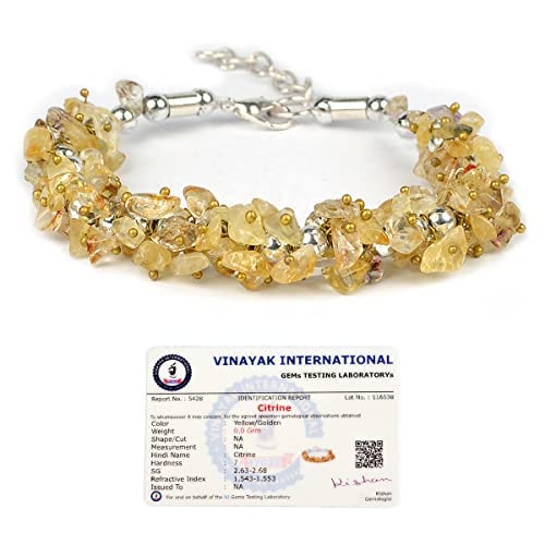 Image of Reiki Crystal Products Certified Citrine Bracelet Reiki Healing Crystal Stone Chip Bracelet, Charged By Reiki Grandmaster & Vastu Expert