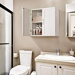 Yaheetech Bathroom Wall Cabinet, Kitchen Storage Cupboard Cabinet with 2 Doors, Wall Mount Storage Cabinet for Bathroom, Kitchen, Living Room, White - Image 2