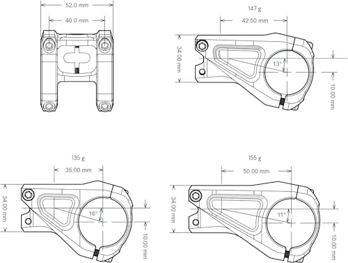 Funn Equalizer Bike Stem with 10mm Drop or Rise - Length 50mm stem with 31.8mm Bar Clamp, Durable and Lightweight Alloy Bike Stem for Mountain Bike and BMX Bike (Gray)
