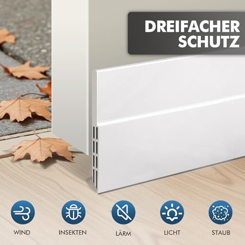 shinfly Türdichtung Zugluftstopper für Türen, Selbstklebend,（1M, Weiß） – Ansicht 2