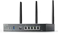 TP-Link ER706W Router VPN sem fios de 6 portas, Omada | AX3000 Dual Band Wi-Fi 6, até 5 portas WAN Gigabit | Suporte de banda larga móvel, Antena desmontável, Omada SDN integrada |