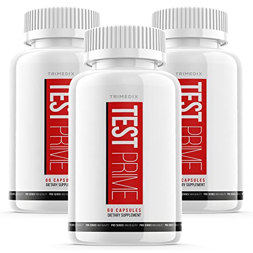 (3 Pack) Test Prime - Male Pills for 90 Days Supply, TestPrime Booster Capsules for Men, Testprimepills, Over, 50, 40, Powder, Strongest.