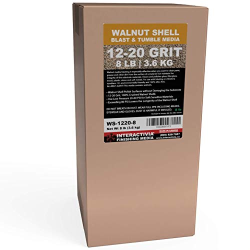 8 Lbs Or 3.6 Kg Ground Walnut Shell Media 12-20 Grit - Medium Course Walnut Shells For Tumbling, Vibratory Or Blasting #TOP20