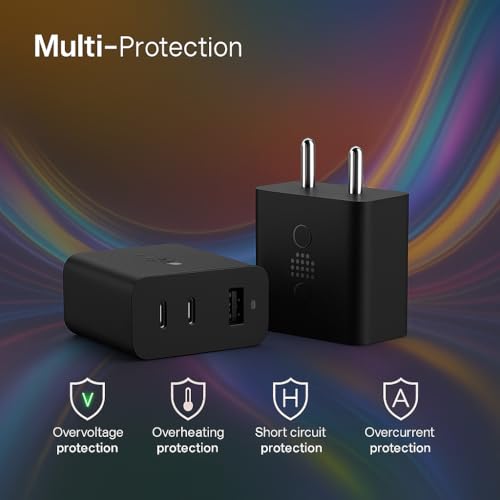 Image of CMF Original 65W GaN Trio Fast Charger Adapter | 3-Port USB-C & USB-A Wall Charging Adaptor | Compatible with CMF Phone 1 /2 /2 Pro /2A /3 & Galaxy S25 Ultra