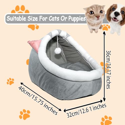 Niche pour chat pliable modèle A avec tapis amovible doux taille M