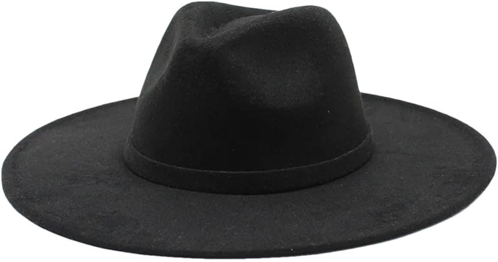 Womens Mens 9.5CM Big Wide Brim Fedora Hat Unisex Jazz Hats Church Panama Felt Fedora Hats