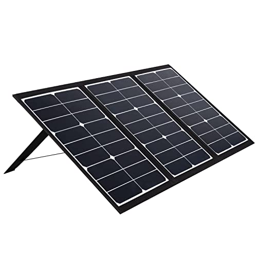 Cummins Portable 60W Solar Panel for Portable Power Stations, iPhone, iPad, Tablets, Laptop, with QC 3.0 USB and USB-C Ports, DC Output, for Outdoors, Camping, RVs, and Travel,Black