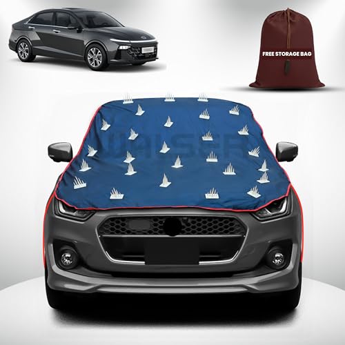 Image of WALSER Spike Car Cover for Hyundai Fluidic Verna 4S | Anti-Climb Nail Guard for Dogs & Monkeys | Protects Bonnet, Roof & Dicky | UV, Dust & Snow Protection | Spike Cover with 4 Adjustable Hook