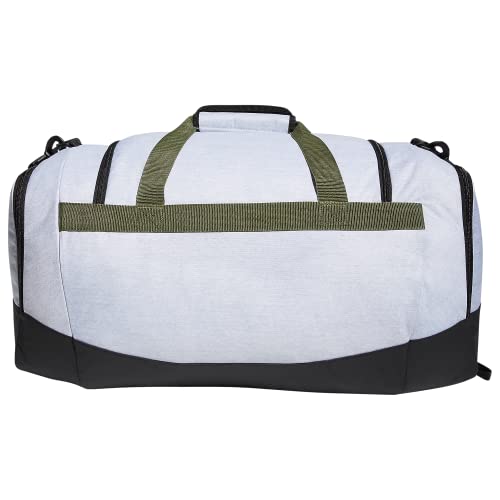 Adidas Defender 4 Medium Duffel Bag Discontinued, Jersey White/Focus Olive Green/Black, 13 Inch X24.75 Inch X12 Inch #TOP4