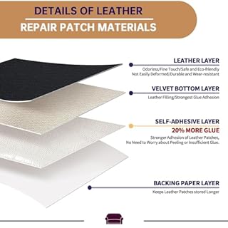 Patch di Riparazione in Pelle Nero, 30 x 100 cm Pelle Adesiva per Riparazioni, Toppe per Riparazione Autoadesive in PU Pelle per Divani, Sedili Auto, Mobili, Borse, Giacche.