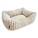4L Textil Bella Plüsch-Hundebett Premium-LINE Kuscheliges Hundekörbchen aus Cord Katzenkorb Hundekorb für Welpen Hundebett flauschig Hundesofa kleine Hunde (Beige, 60x40 cm)