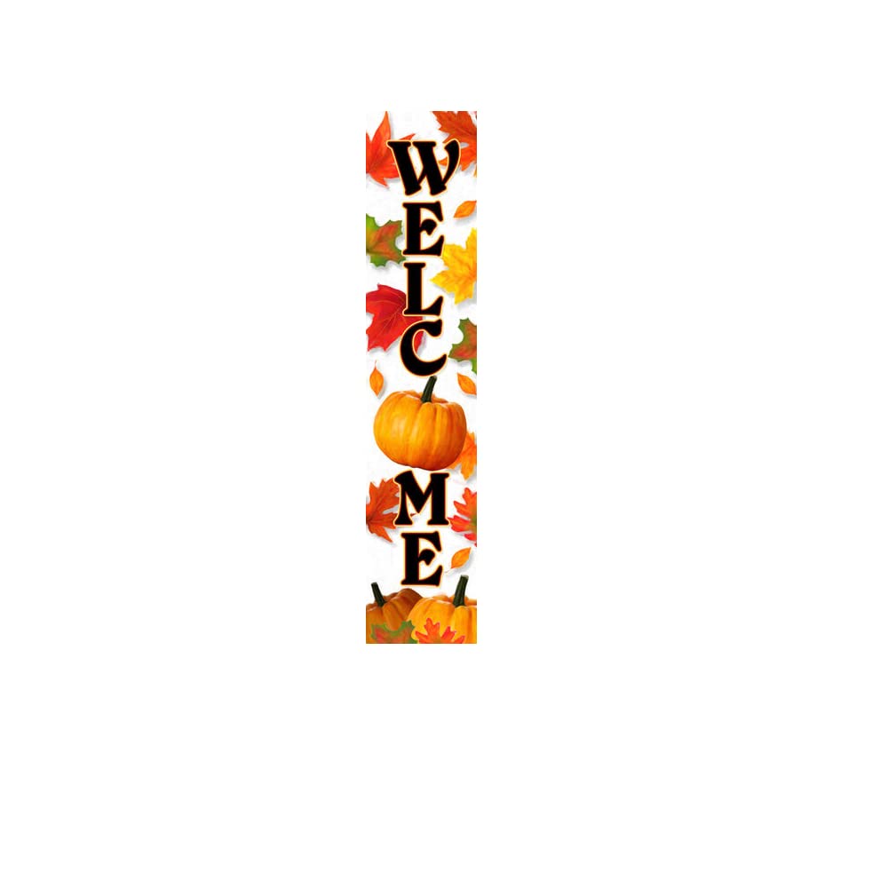 Spoontiques - Welcome Fall - Welcome Porch Sign - Decorative Home Décor Wooden Signs - Rustic Outdoor Decoration - Durable and Weatherproof - Entryway Decoration - 8” x 40”