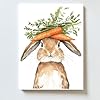 Adorable easter bunny canvas print cute rabbit wall art for easter home decor perfect for living room bedroom or bathroom 12x16inch unframed  urban country home decor