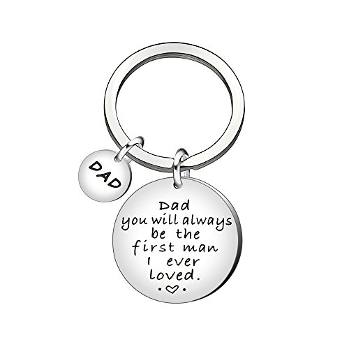 Llavero Anillo Día del Padre Papá Papá Regalos de cumpleaños de Hija - Papá Siempre serás el Primer Hombre Que amé