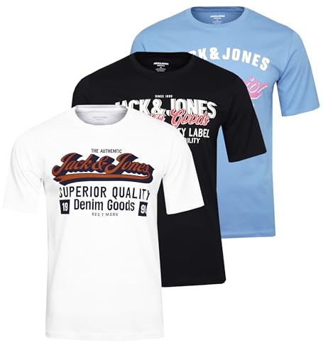 JACK & JONES JJELOGO Tee SS O-Neck 2 COL SS25 SN 3er Set 2, XXL