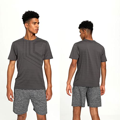 Boomcool Men's Workout Shirts 3 Pack Dry Fit Moisture Wicking Short Sleeve Mesh Athletic T-Shirts Gym Clothes Running Shirts #TOP2
