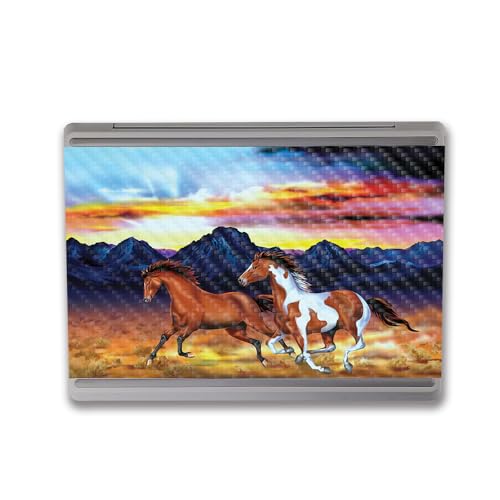 Image of MightySkins Carbon Fiber Skin Compatible with Microsoft Surface Laptop Go 3 (2023) Full Wrap Kit - Wild Horses | Protective, Durable Textured Carbon Fiber Finish | Made in The USA