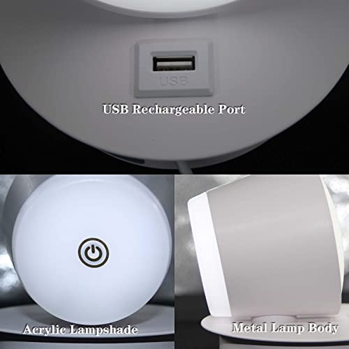 Ankboy 8W Sconces Wall Lighting With Plug In Cord Switch, Touch Control Wall Lamp Led Dimmable Bedside Wall Light With Usb Charging Port, 350° Rotatable & Up Down Lighting, White #TOP7