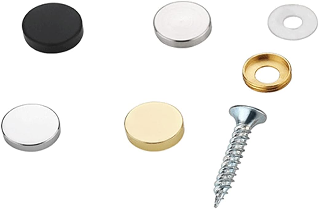 8 pcs Mirror Screw Pure Copper Plane Decorative Cover Nails, Standoff Screws, Cap Nails for Advertising Screw Fasteners, Bathroom, Mirror, Silver 22mm