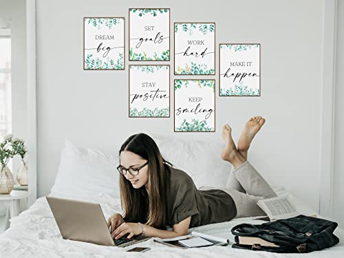 Juju's Vibes Inspirational Wall Art Decor For Office Women, Motivational Wall Art Posters, Aesthetic Boho Inspirational Wall Art Posters For Office Women & Teen Girls Room, Bedroom, Home Office, College Dorm , Neutral Inspirational Prints Poster Set Of 6, 8X10 Unframed, Green #TOP7